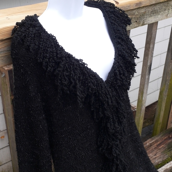Black Wool knit polyester mix  Size L - Picture 2 of 7